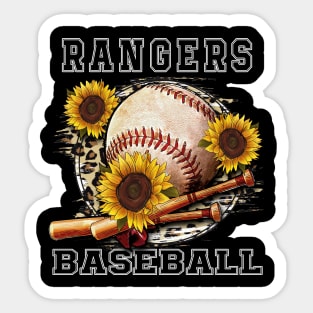 Awesome Baseball Name Rangers Proud Team Flowers Sticker